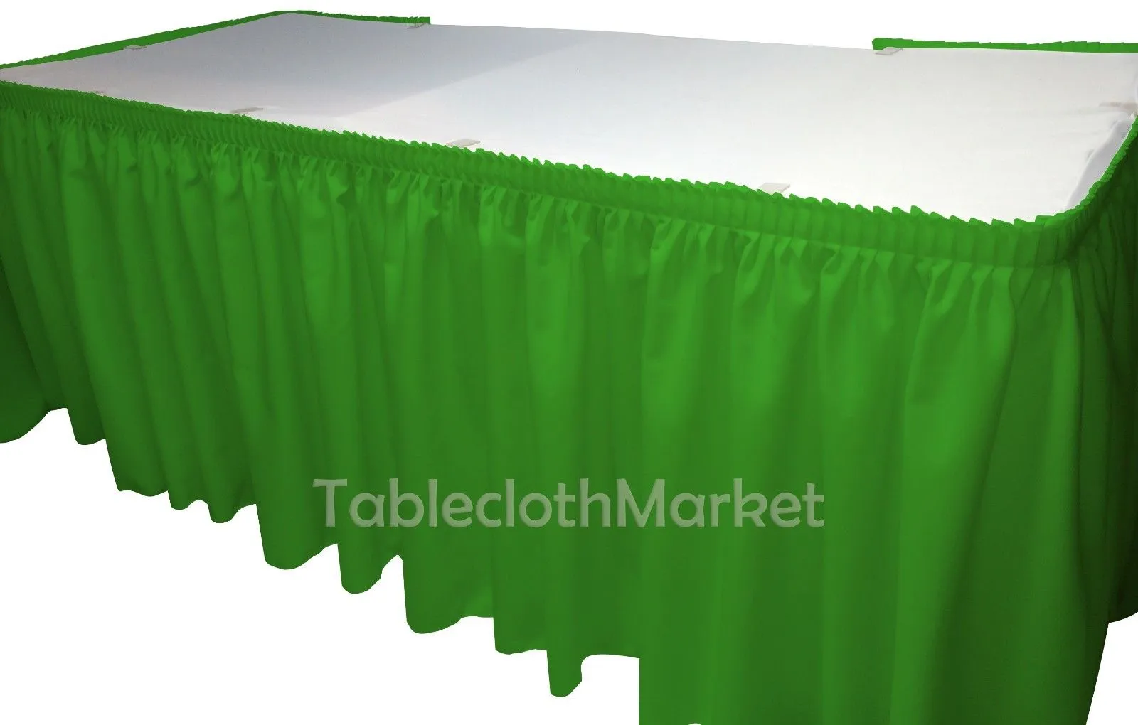 14' Ft. Polyester Pleated Table Set Skirt Skirting Trade Show 24 Colors Catering"