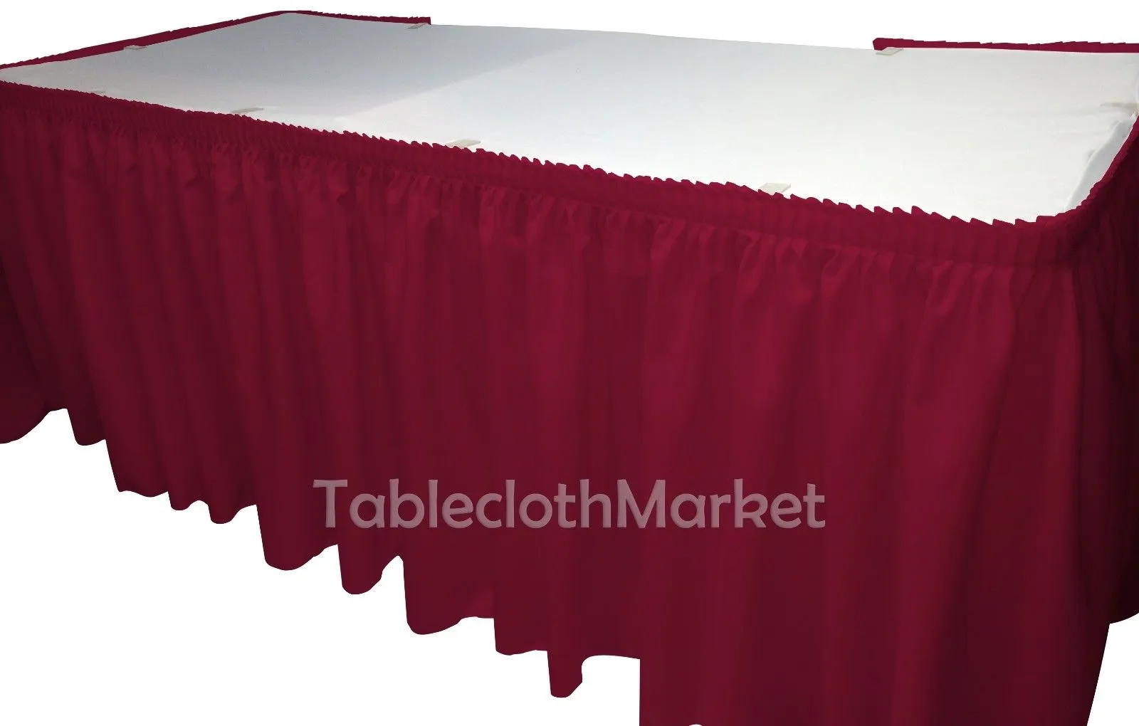 14' Ft. Polyester Pleated Table Set Skirt Skirting Trade Show 24 Colors Catering"