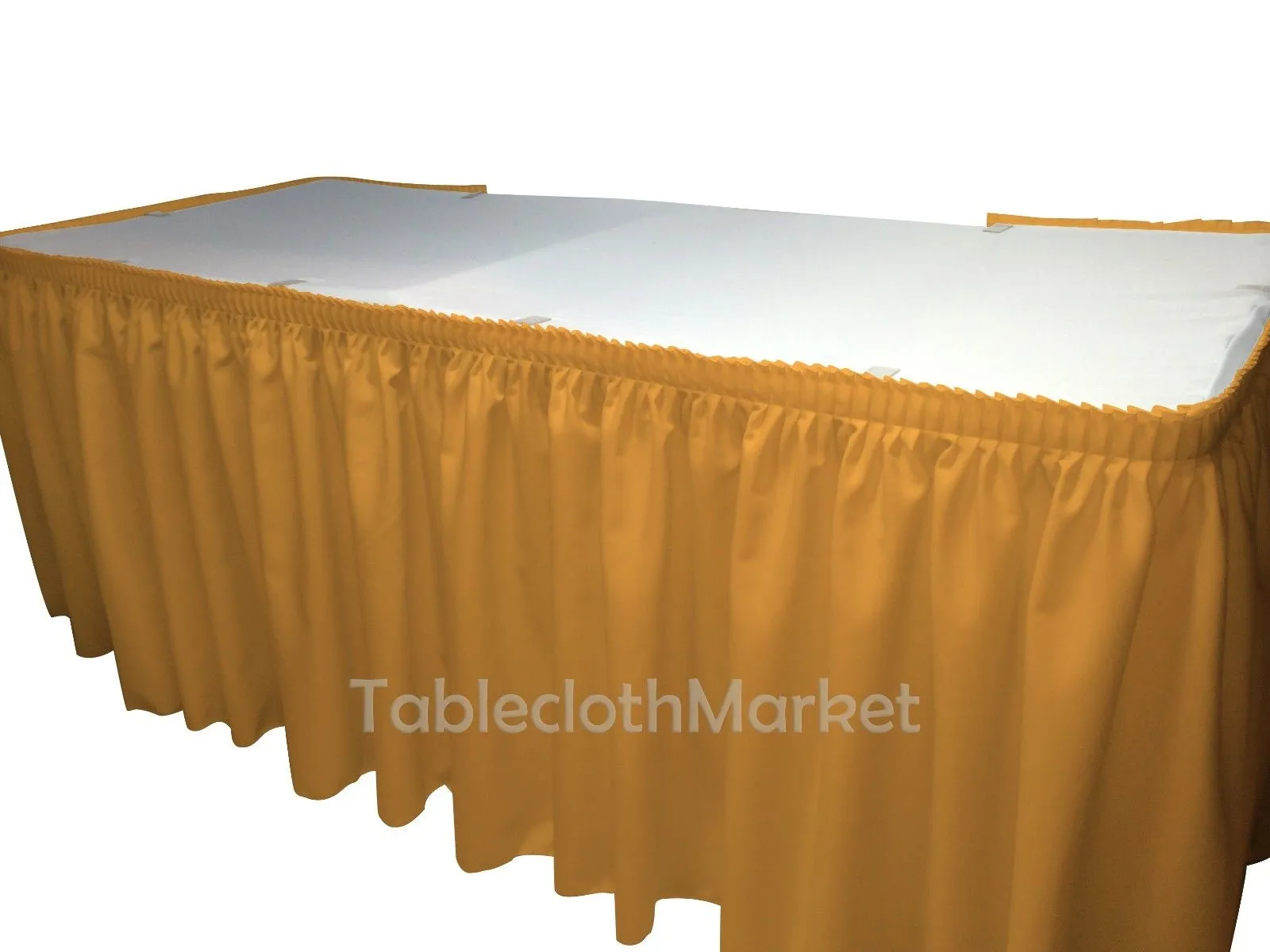 14' Ft. Polyester Pleated Table Set Skirt Skirting Trade Show 24 Colors Catering"