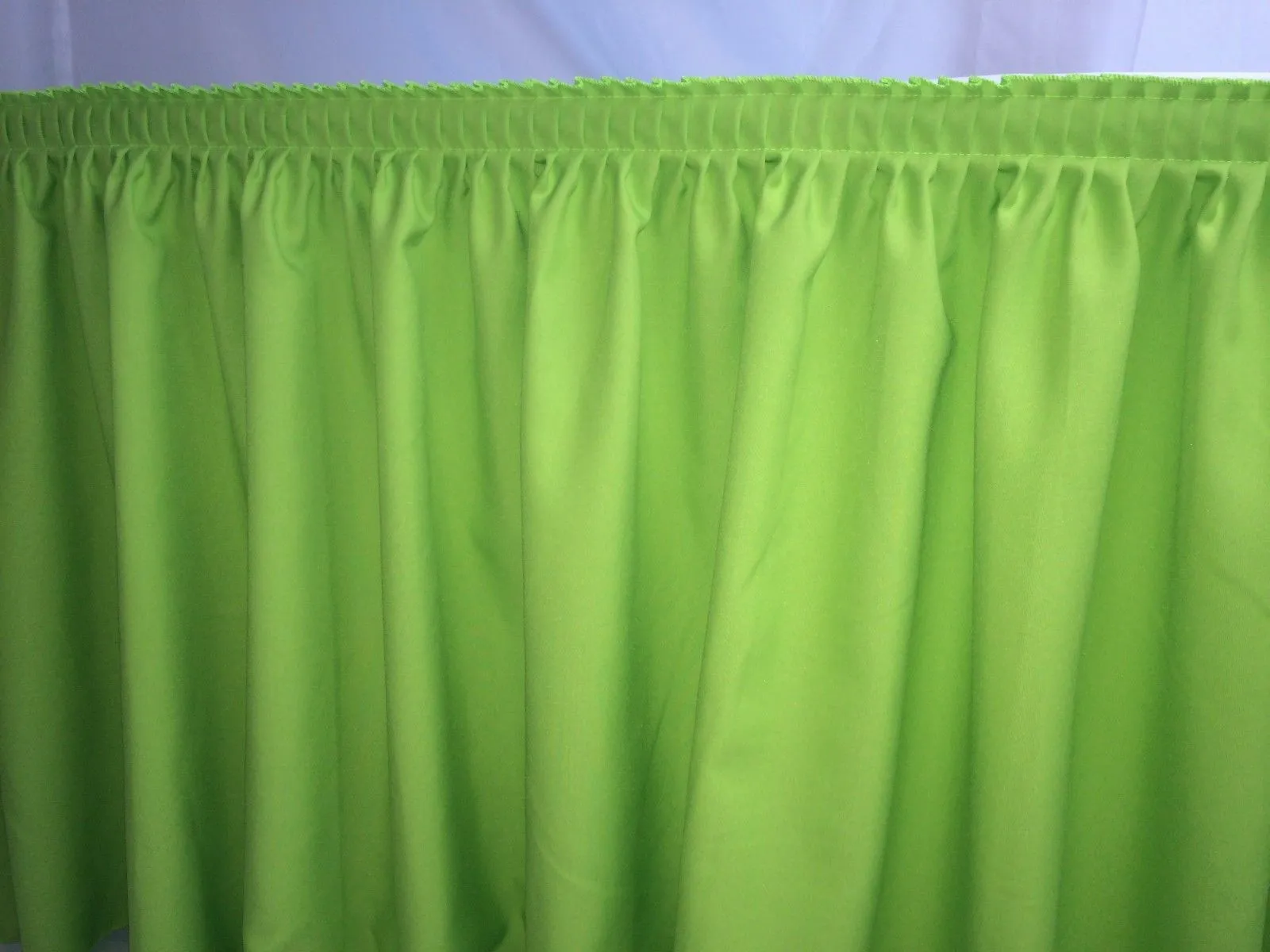 14' Polyester Pleated Table Skirt Skirting Trade Show Wedding Apple Green"