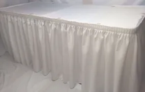 21' White Polyester Pleated Table Skirt Skirting  Catering Trade Show"