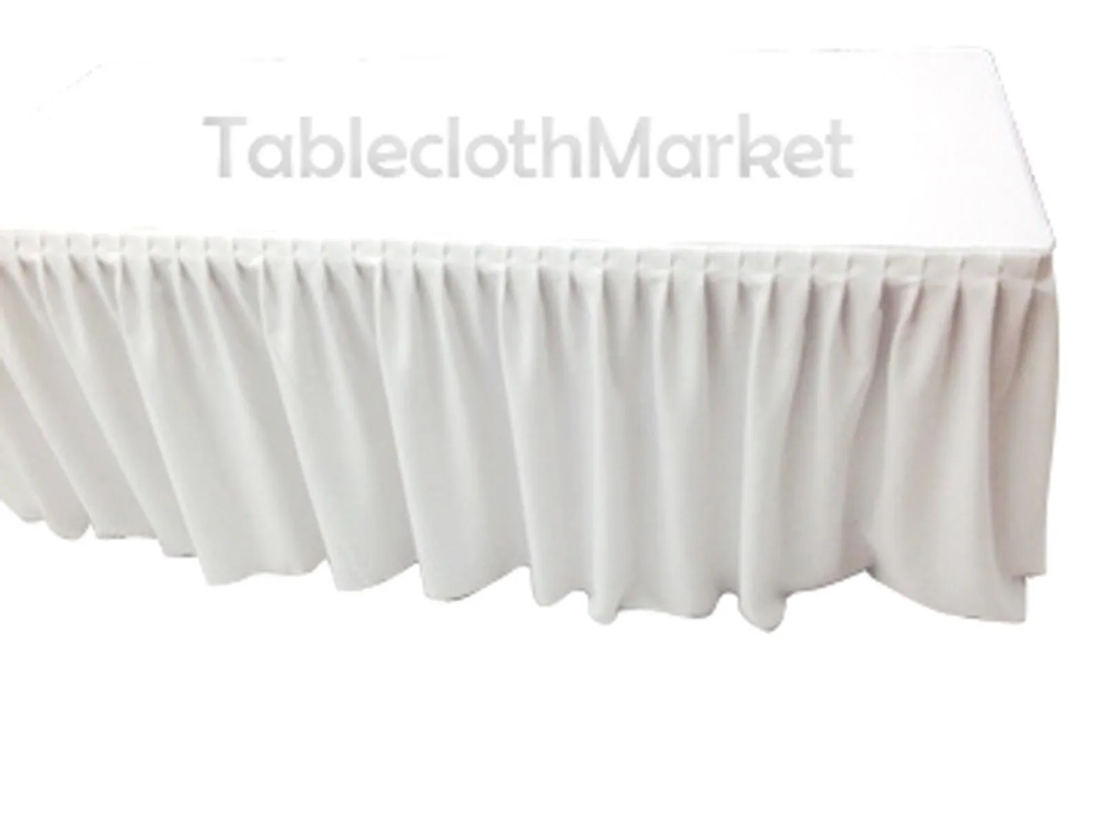 4' Fitted Table Skirting Cover W/ Top Topper Single Pleated Wedding White"