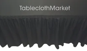 4' Ft. Fitted Table Skirting Cover W/ Top Topper Single Pleated Trade Show Black"