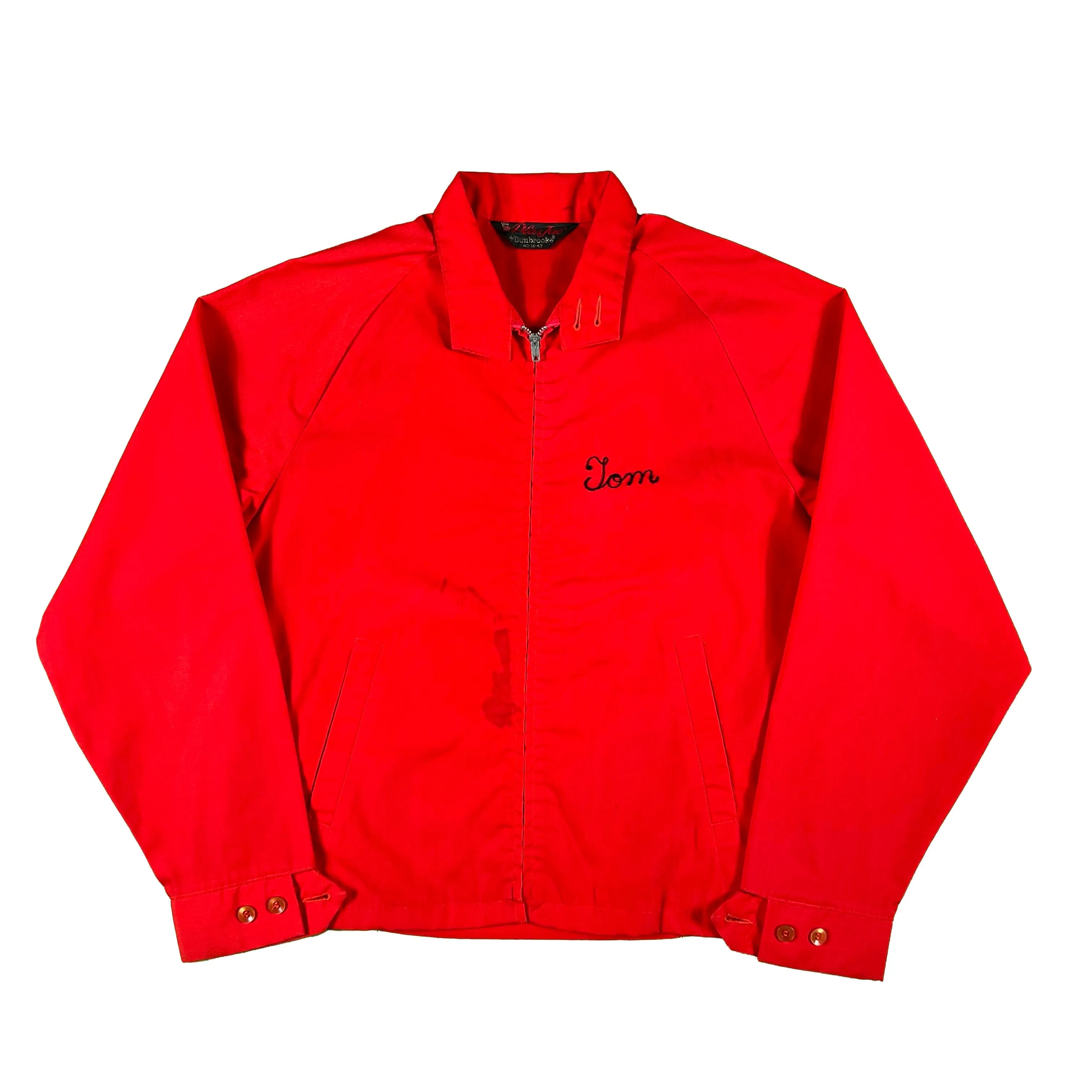 60s 'Tom' Boxy Red Harrington Jacket- M