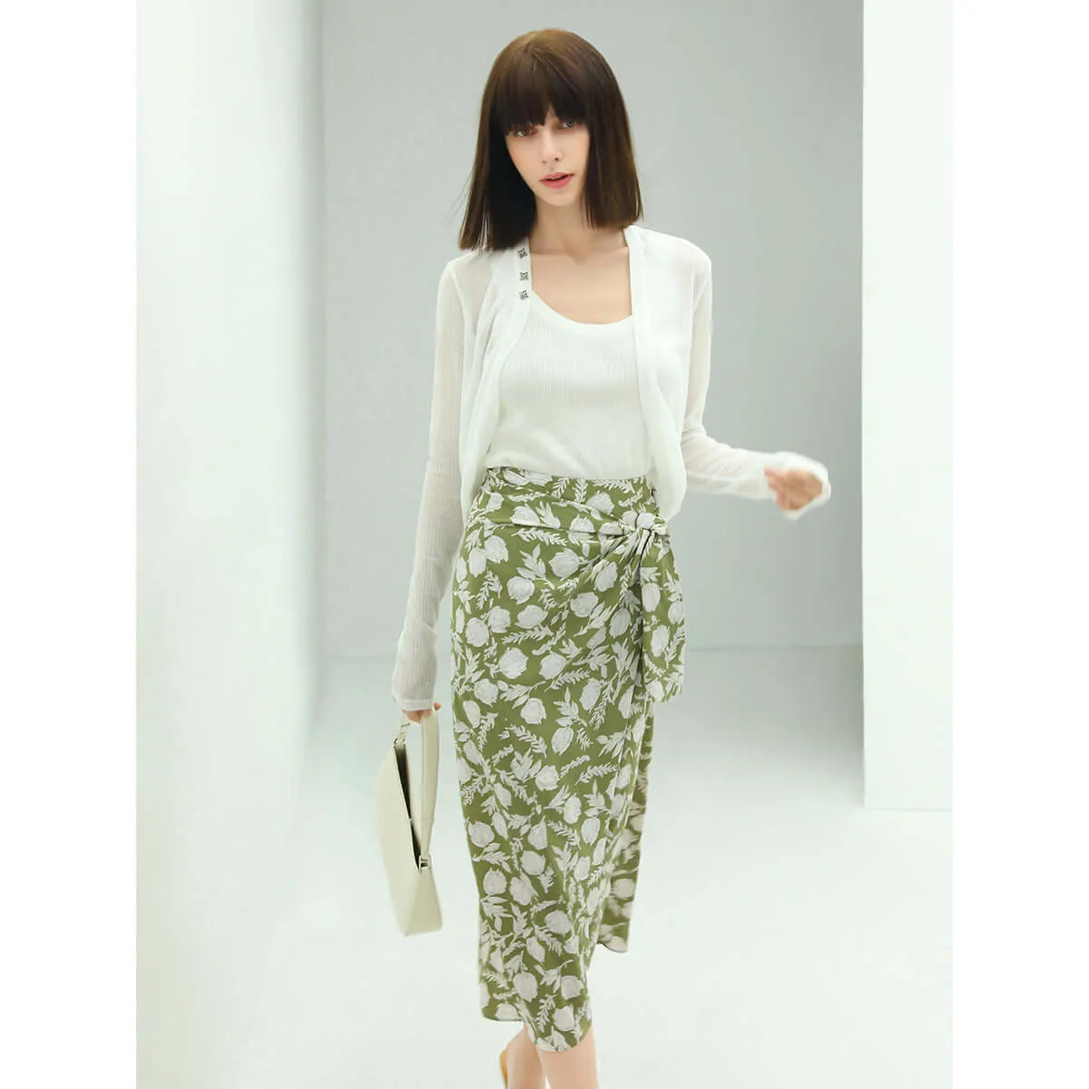 Aesthetic Side Twist Grassland Wrap Skirt