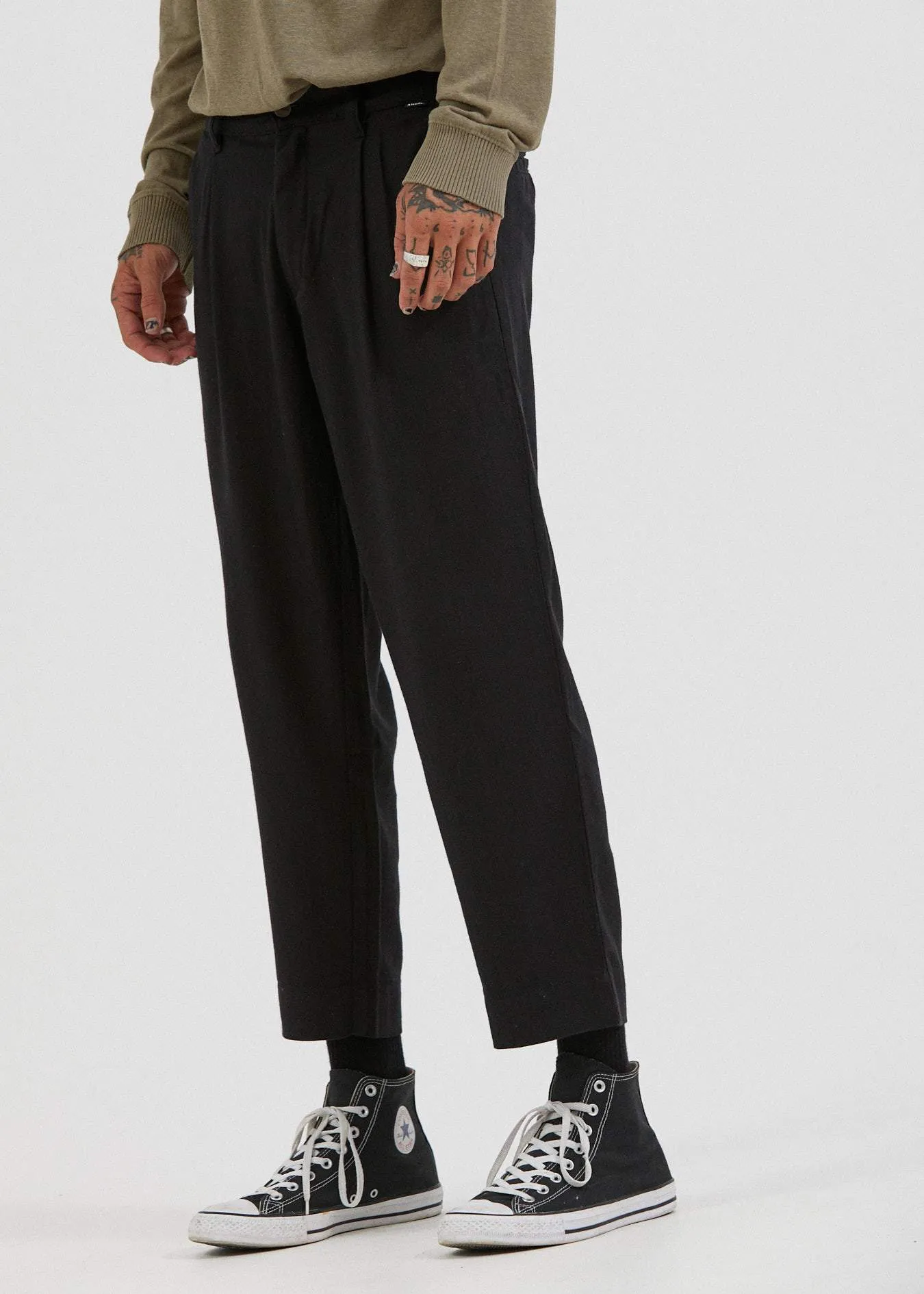 Afends Mens Mixed Business - Suit Pant - Black