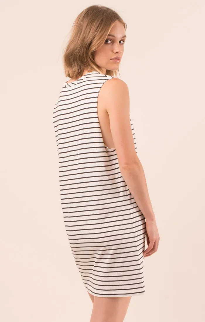 Afends Womens Stripe Love - Logo Bandcut Dress