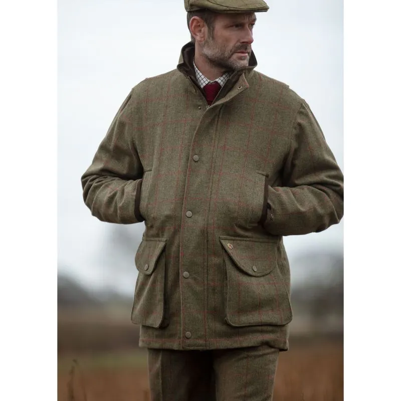 Alan Paine Combrook Mens Tweed Waterproof Field Coat - Sage