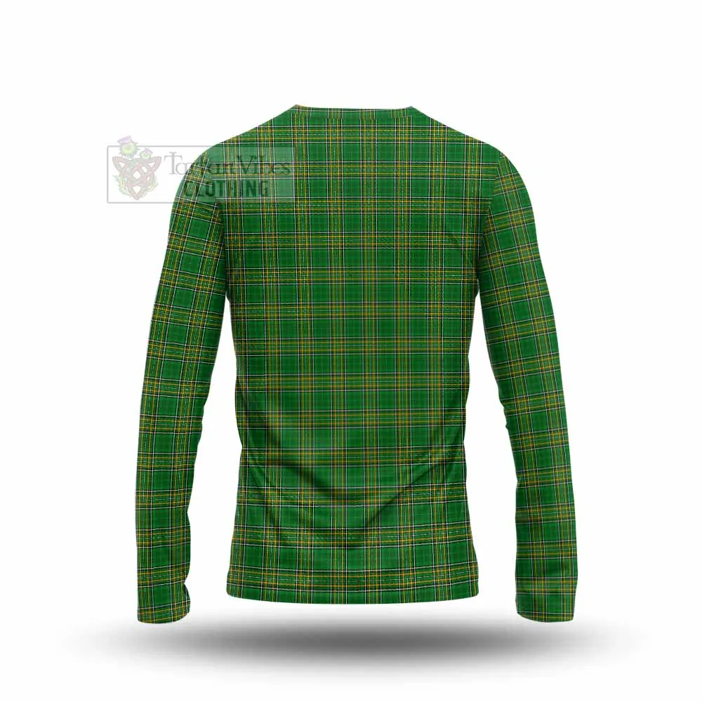 Alcock Irish Clan Tartan Long Sleeve T-Shirt with Coat of Arms