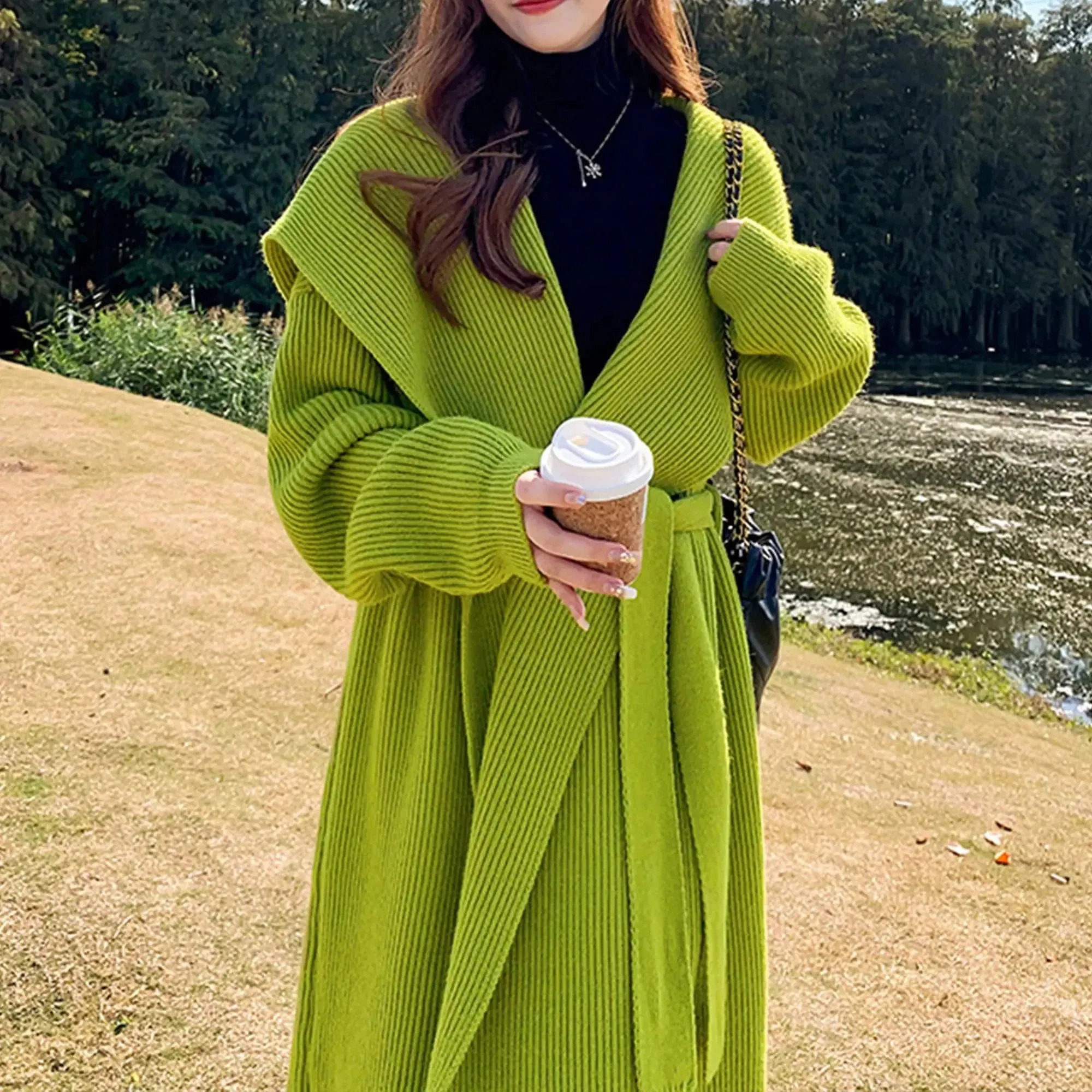 Alpaca Knitted Wool Sweater Coat