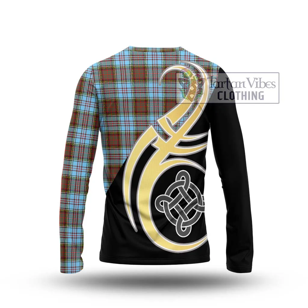 Anderson Ancient Tartan Long Sleeve T-Shirt with Family Crest and Celtic Symbol Style