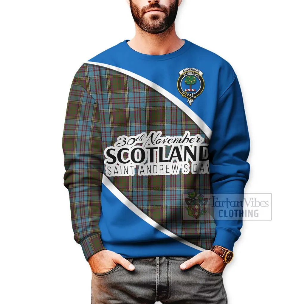 Anderson Family Crest Tartan Sweatshirt Celebrate Saint Andrew's Day in Style