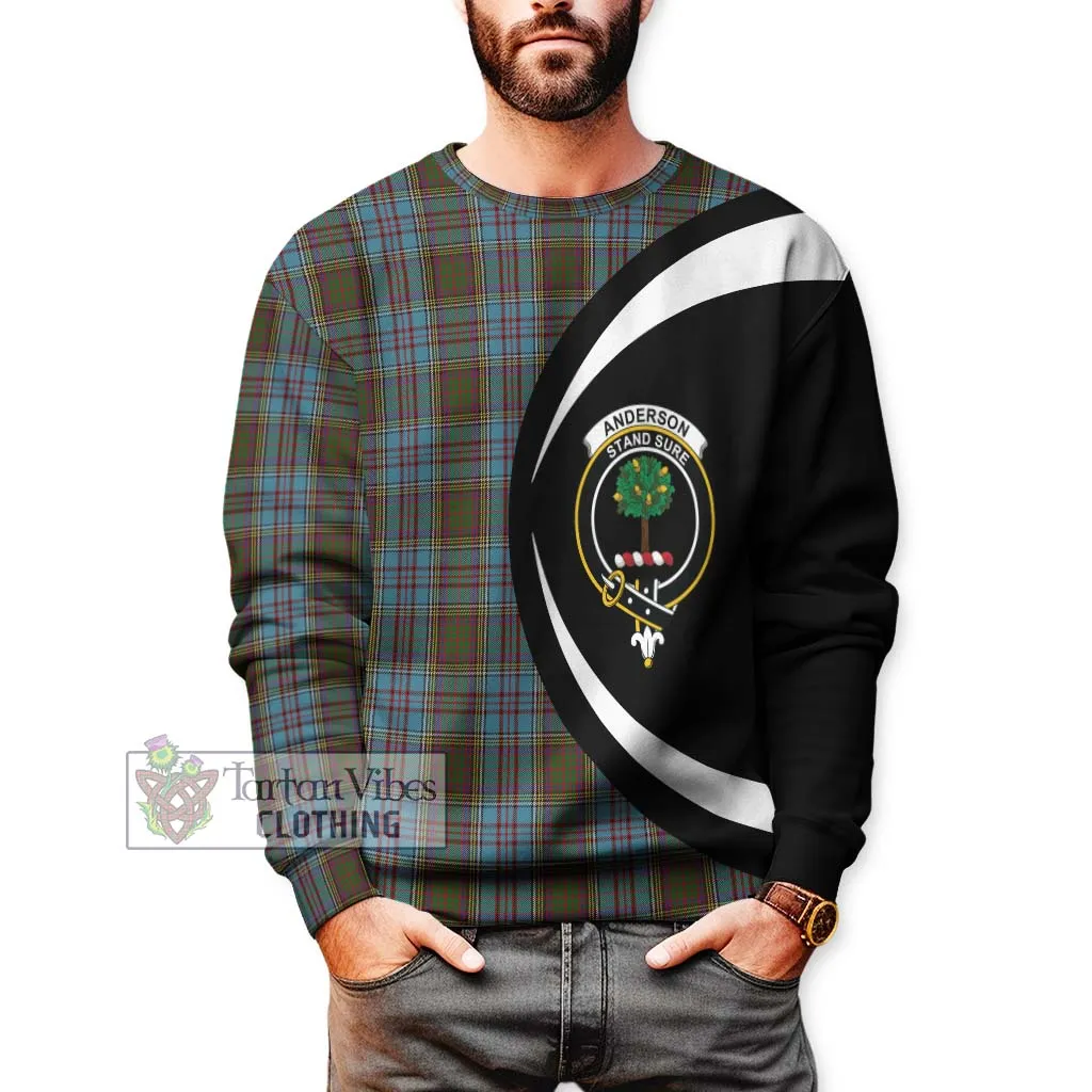 Anderson Tartan Sweatshirt with Family Crest Circle Style