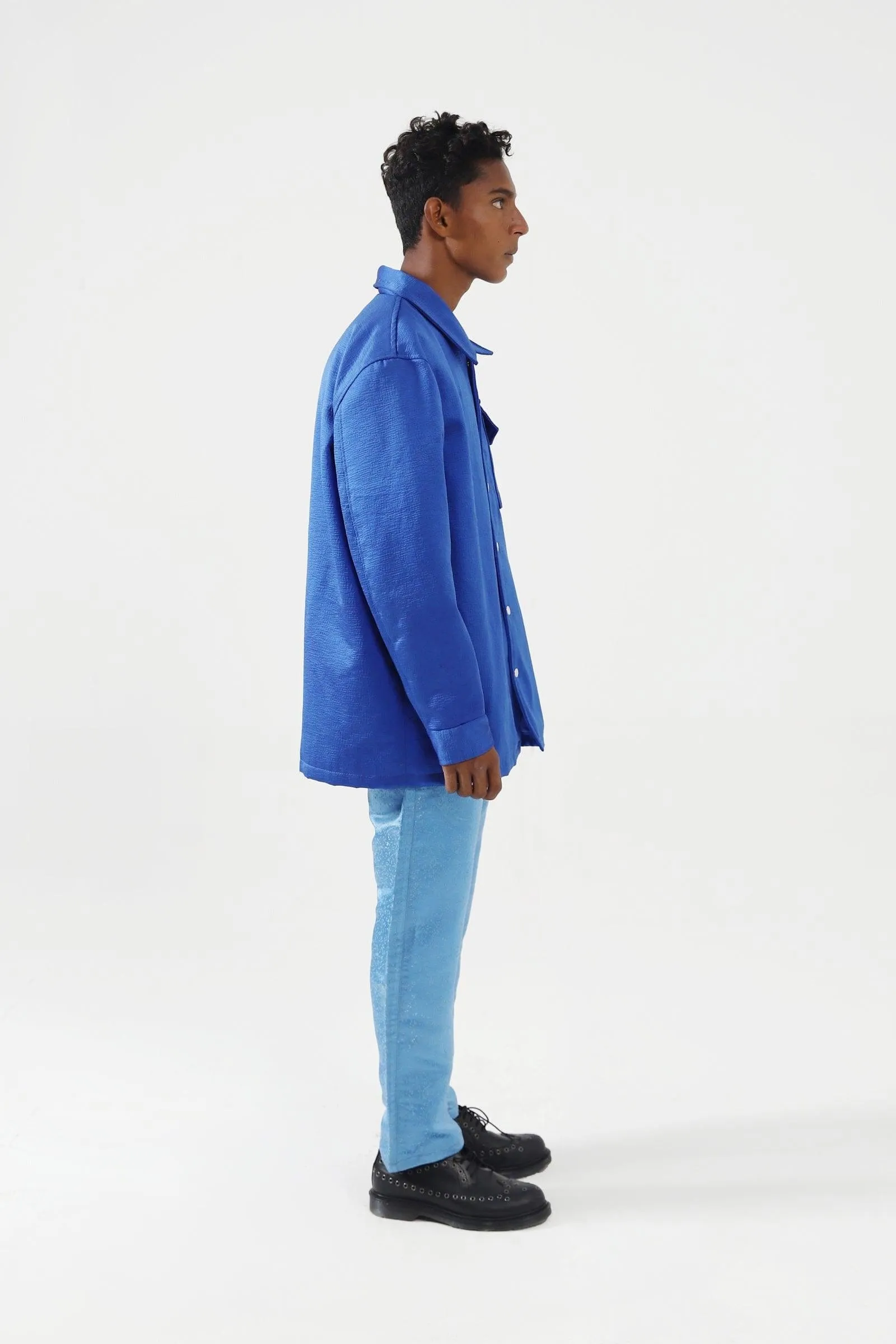 AQUA BLUE SILK PANTS