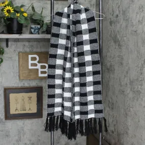 Aqua Womens Buffalo Plaid Wrap Rectangle Fringe Scarf