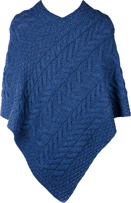 Aran Merino Wool Knit Poncho