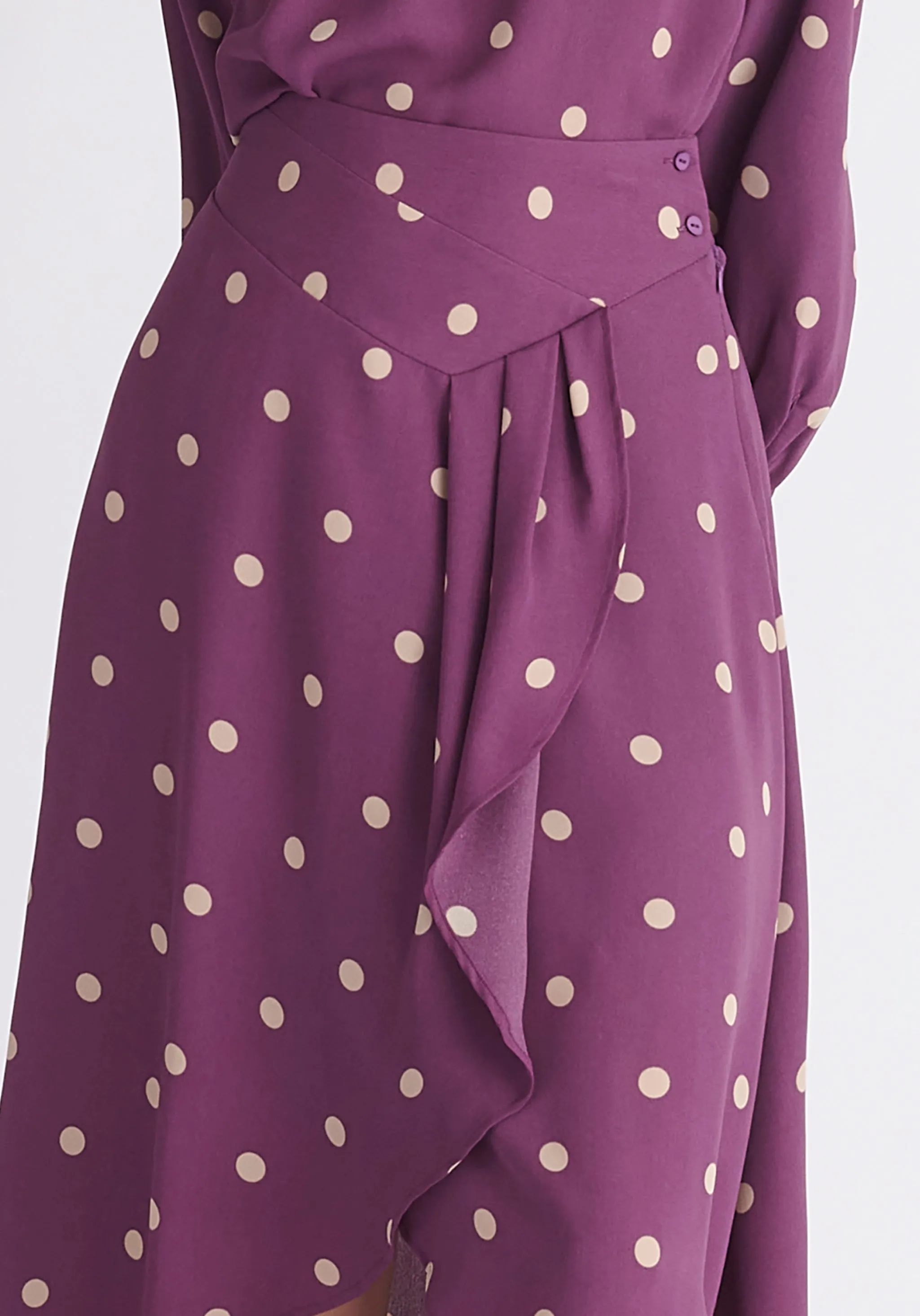 Asymmetric Polka Dot Skirt