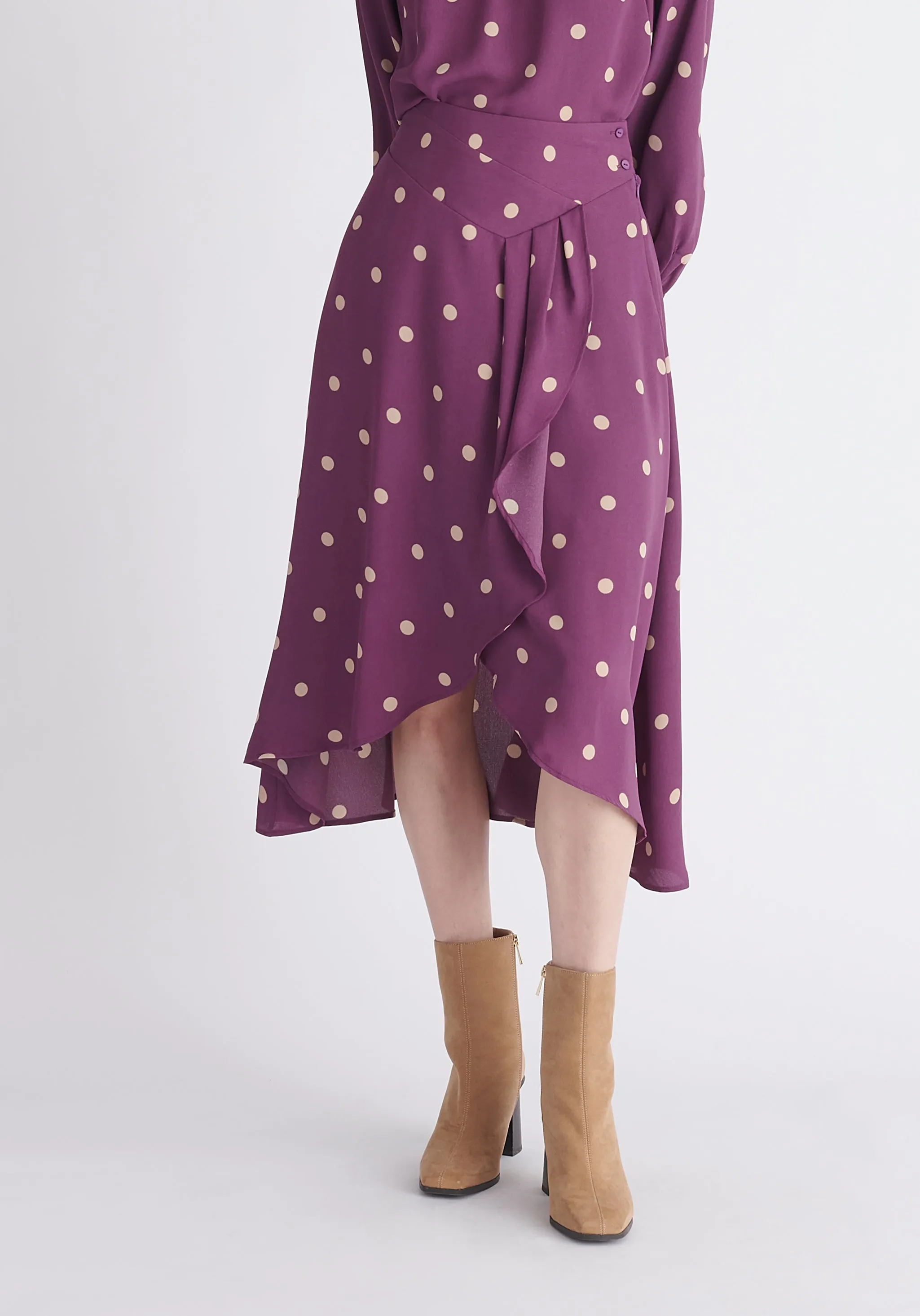 Asymmetric Polka Dot Skirt