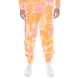 Authentic Culbio Tie Dye Sweatpants - Orange/Pink/White