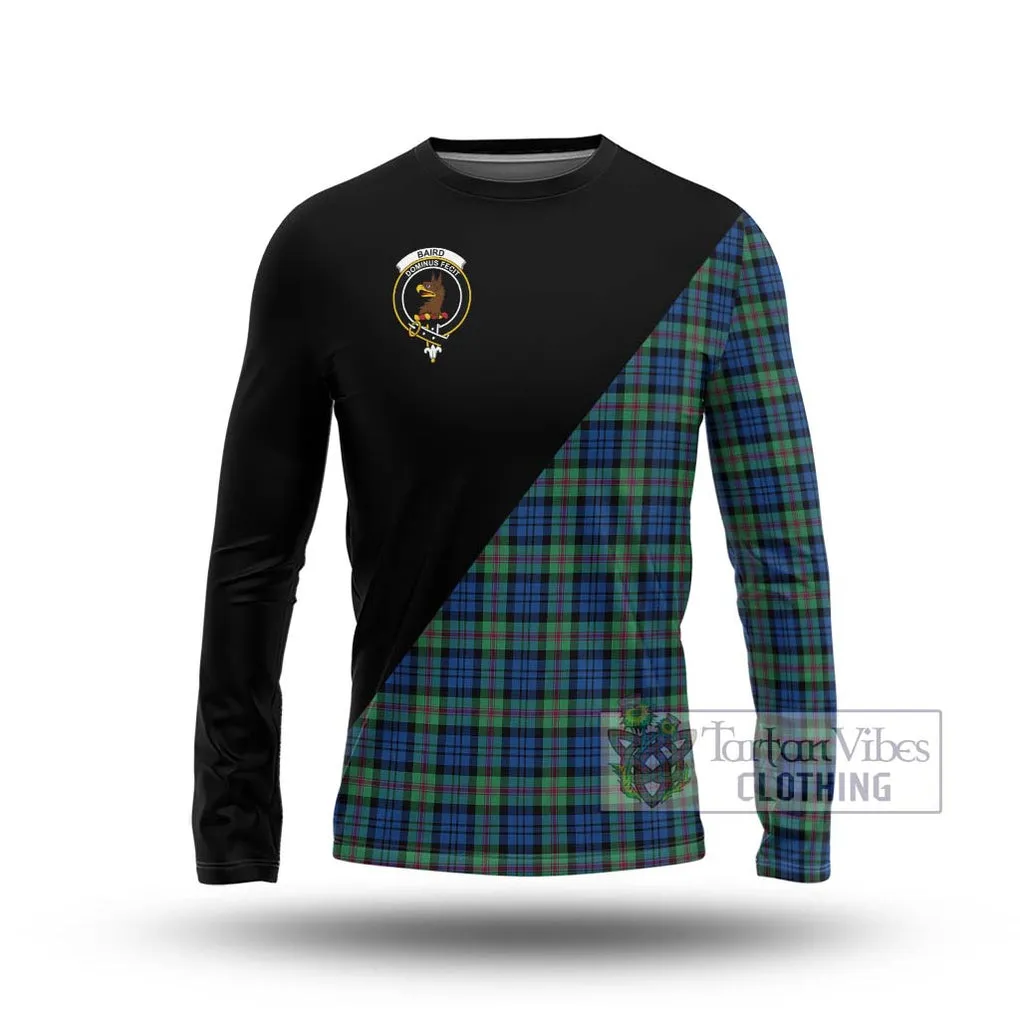 Baird Ancient Tartan Long Sleeve T-Shirt with Family Crest and Military Logo Style