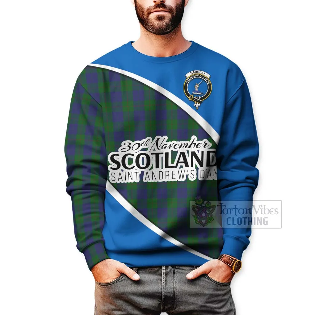 Barclay Family Crest Tartan Sweatshirt Celebrate Saint Andrew's Day in Style