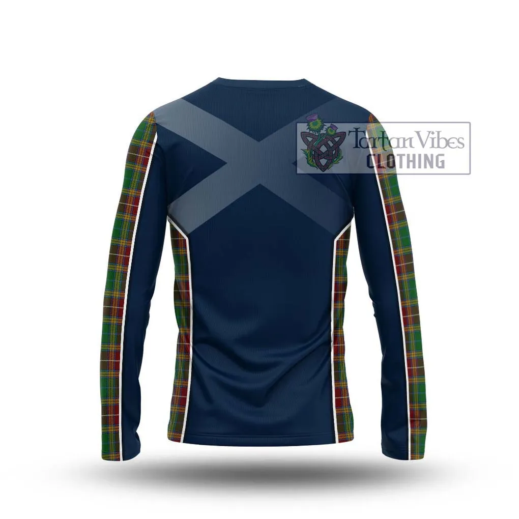 Baxter Tartan Long Sleeve T-Shirt with Family Crest and Lion Rampant Vibes Sport Style