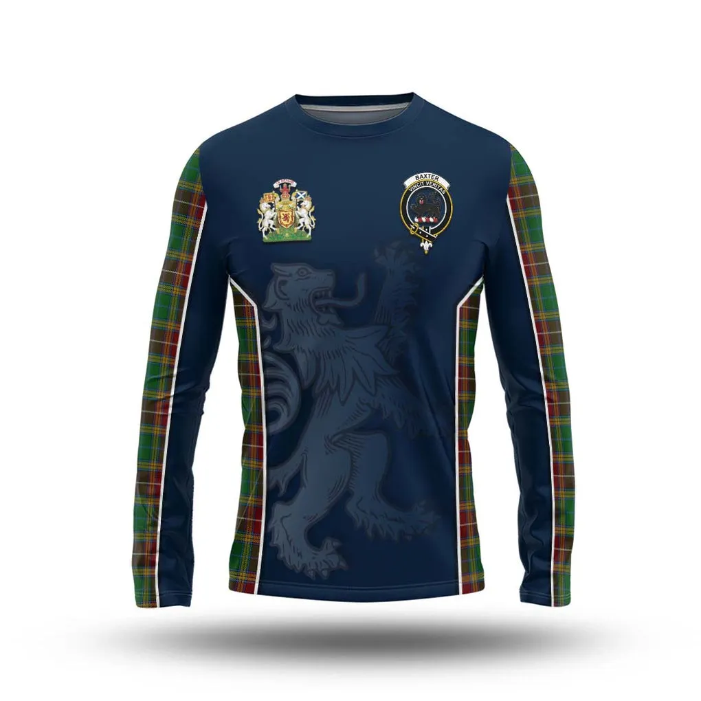 Baxter Tartan Long Sleeve T-Shirt with Family Crest and Lion Rampant Vibes Sport Style