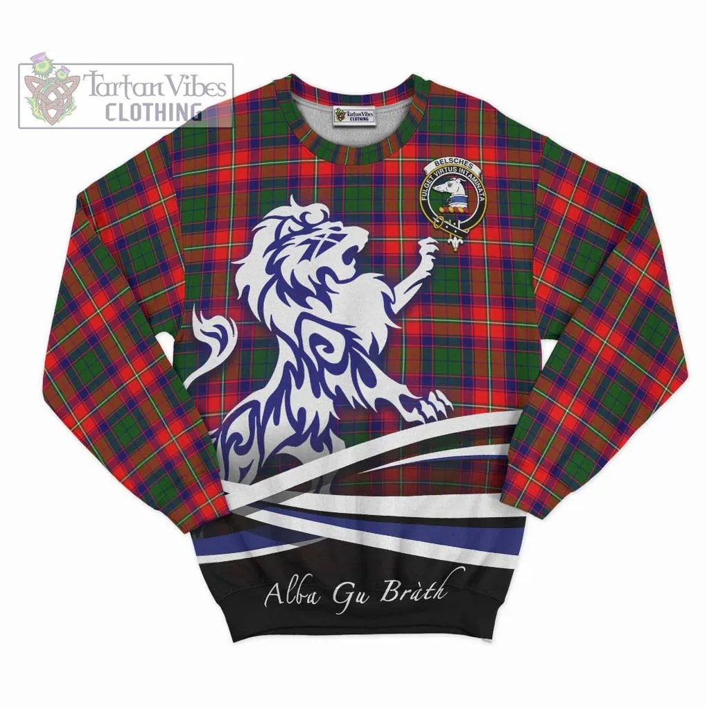 Belsches Tartan Sweatshirt with Alba Gu Brath Regal Lion Emblem