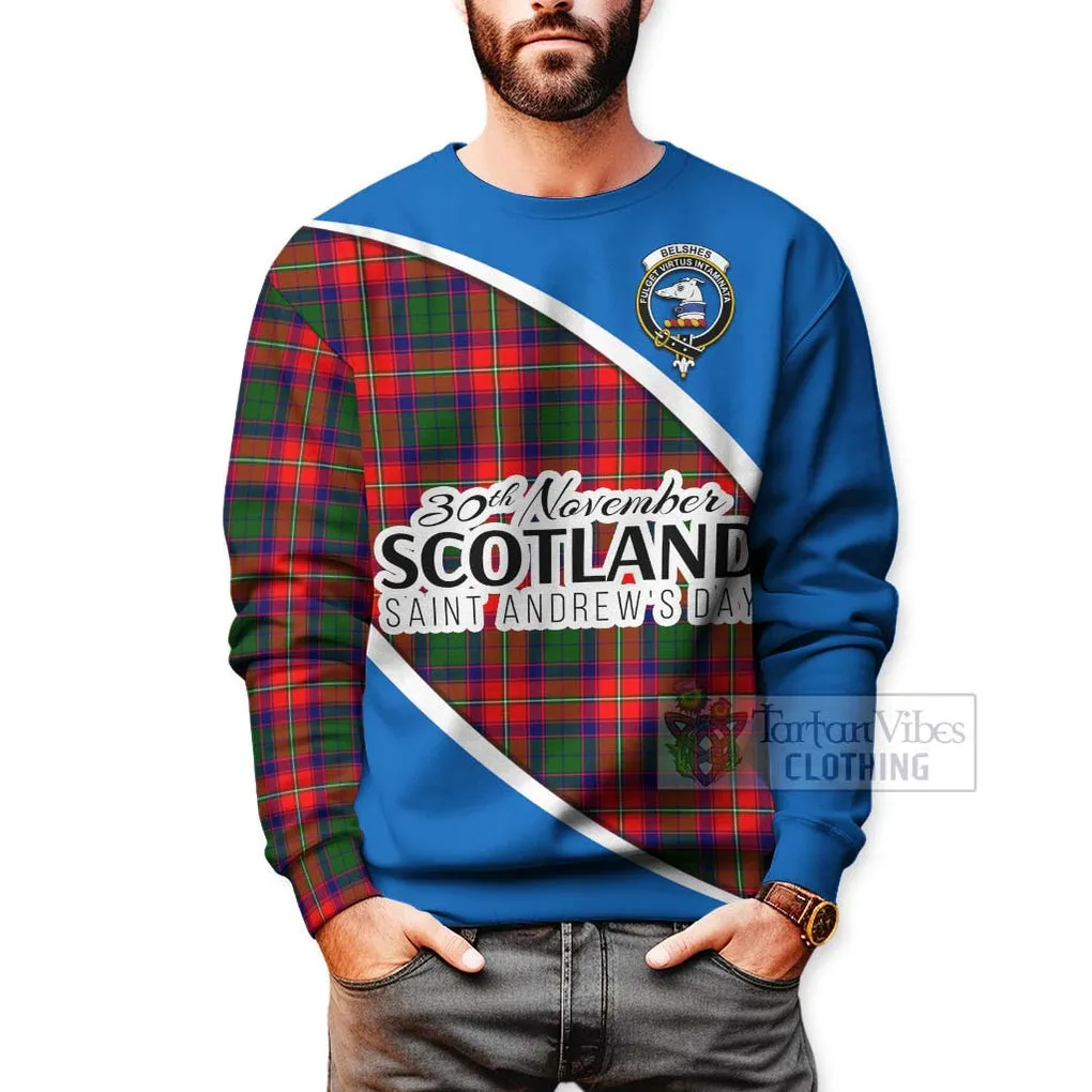 Belshes (Belsches) Family Crest Tartan Sweatshirt Celebrate Saint Andrew's Day in Style