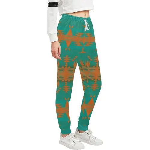 Between the Mountains Deep Lake Orange Women's Sweatpants