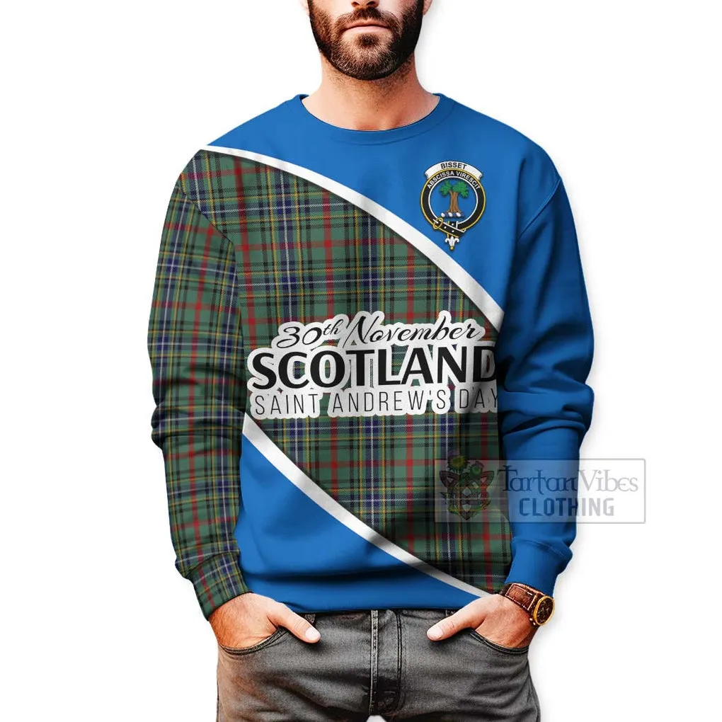 Bisset Family Crest Tartan Sweatshirt Celebrate Saint Andrew's Day in Style