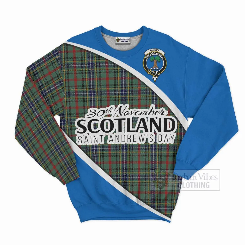 Bisset Family Crest Tartan Sweatshirt Celebrate Saint Andrew's Day in Style