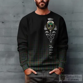 Bisset Tartan Sweatshirt Featuring Alba Gu Brath Family Crest Celtic Inspired