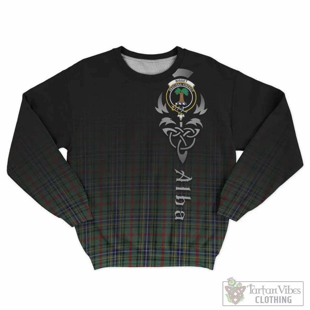 Bisset Tartan Sweatshirt Featuring Alba Gu Brath Family Crest Celtic Inspired