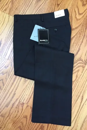 Black Luxury Wool Blend Suit Pants - Unhemmed