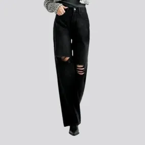 Black women's distressed jeans