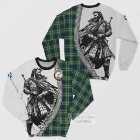 Blackadder Tartan Clan Crest Sweatshirt with Highlander Warrior Celtic Style