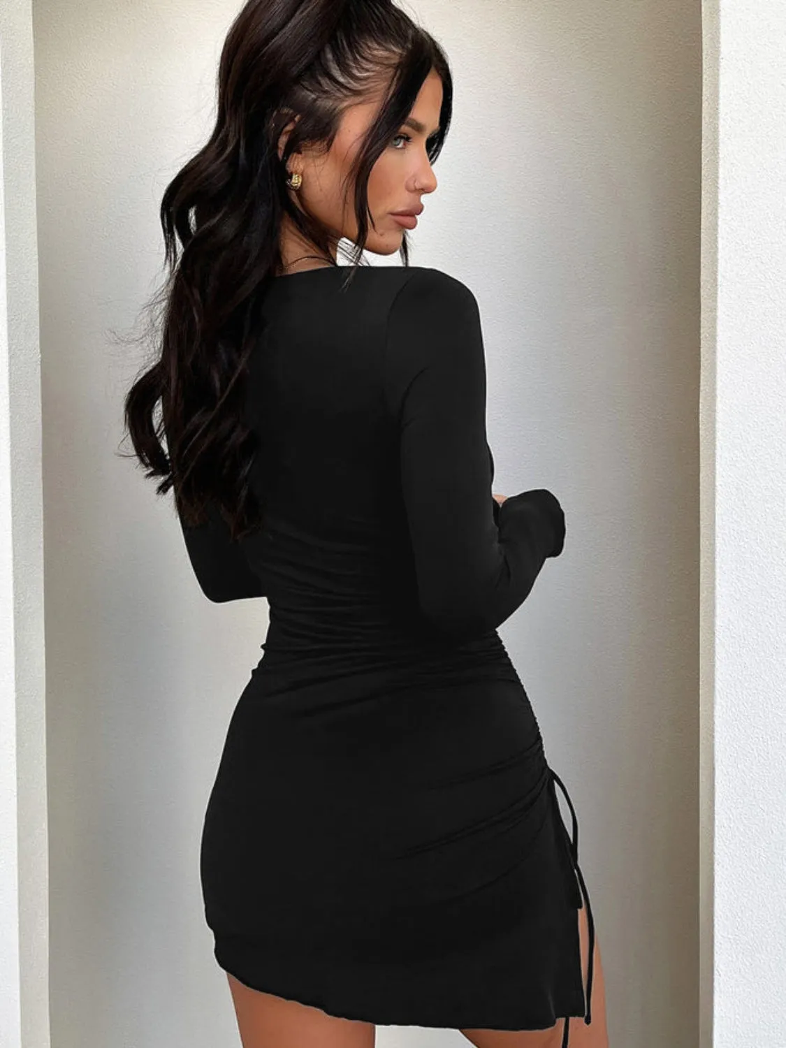 Bodycon Long Sleeve Retro Hot Mini Dress