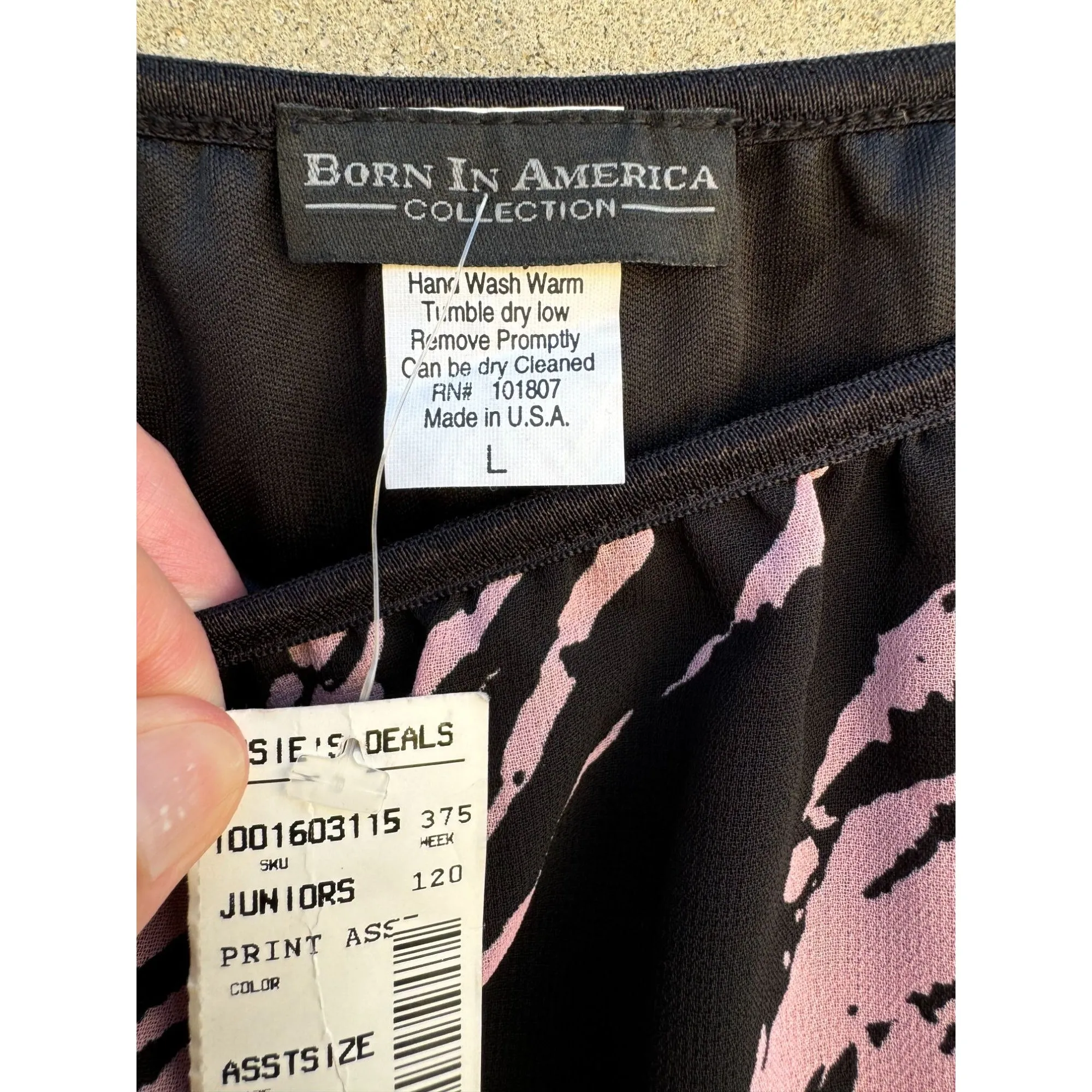 Born In America Collection Women's Lined Flowy Lightweight Black Pink Mini Skirt