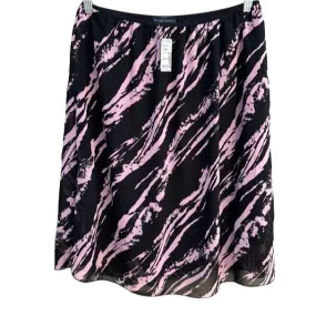 Born In America Collection Women's Lined Flowy Lightweight Black Pink Mini Skirt