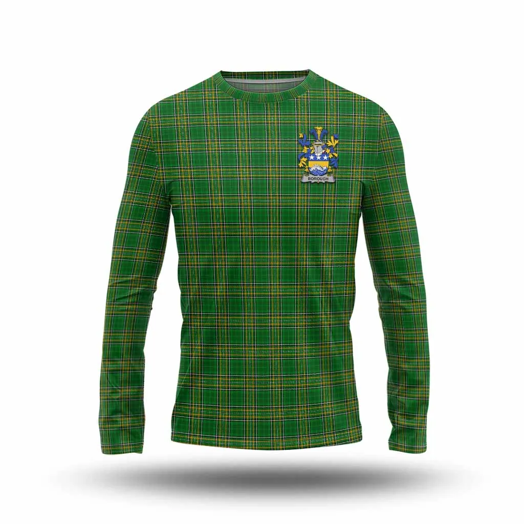 Borough Irish Clan Tartan Long Sleeve T-Shirt with Coat of Arms