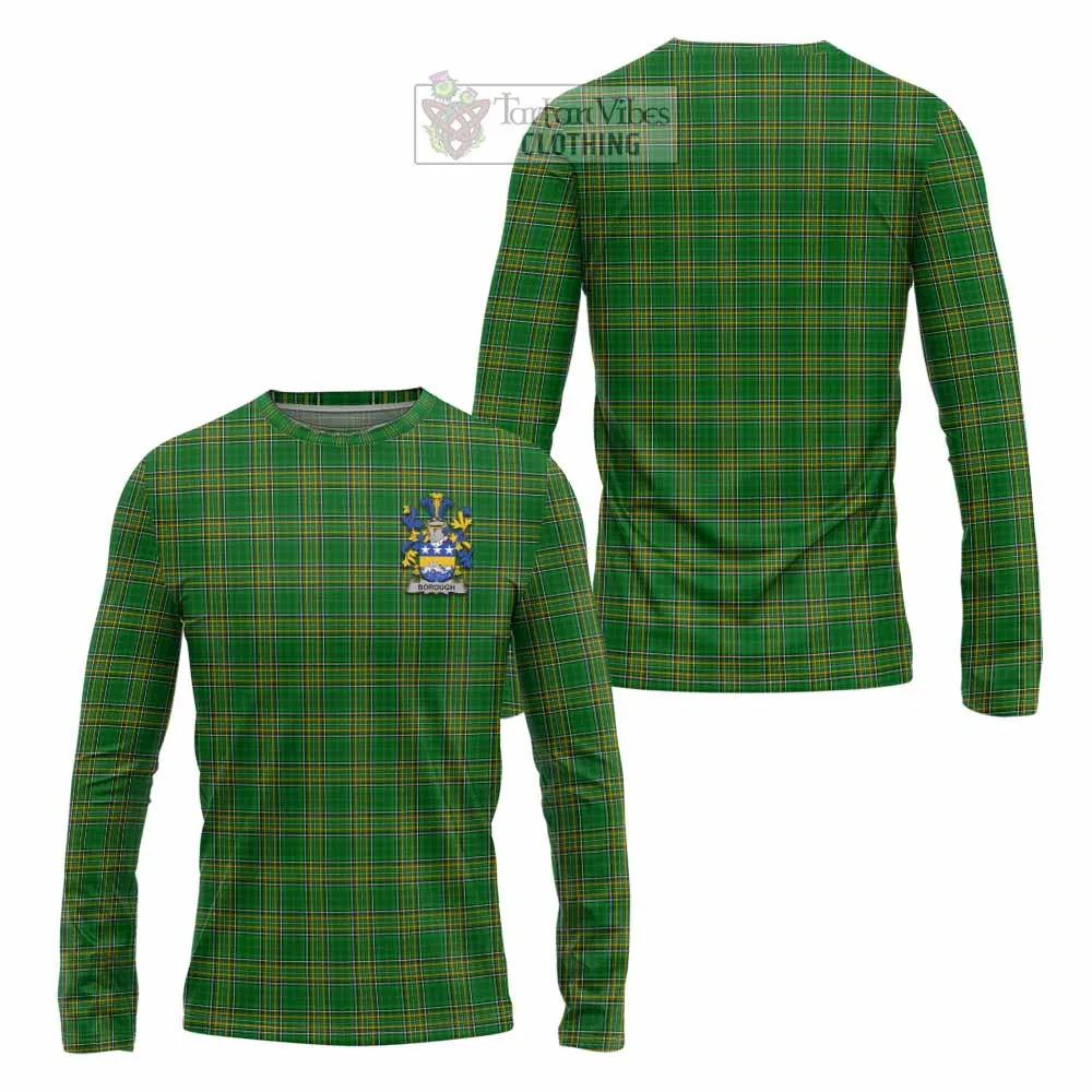 Borough Irish Clan Tartan Long Sleeve T-Shirt with Coat of Arms