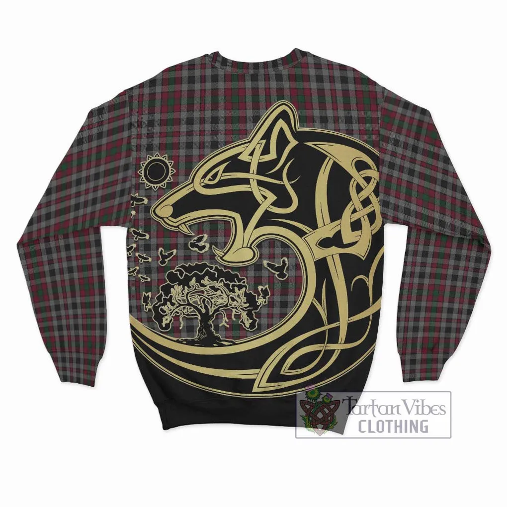 Borthwick Tartan Sweatshirt with Family Crest Celtic Wolf Style