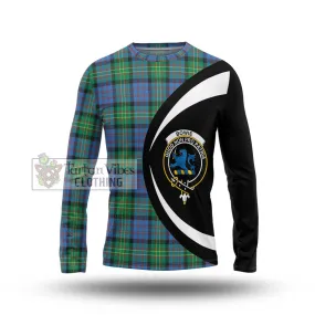 Bowie Ancient Tartan Long Sleeve T-Shirt with Family Crest Circle Style