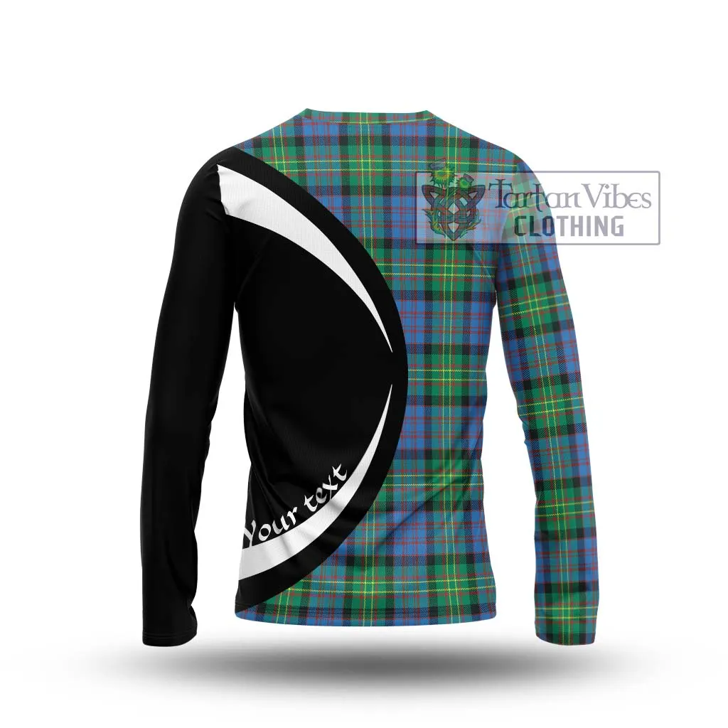 Bowie Ancient Tartan Long Sleeve T-Shirt with Family Crest Circle Style