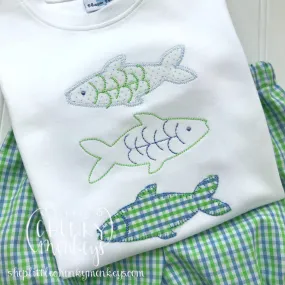 Boy Shirt - Fish Trio Applique Shirt