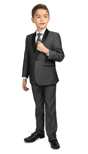 Boys Reno JR 5pc Grey Shawl Tuxedo Set