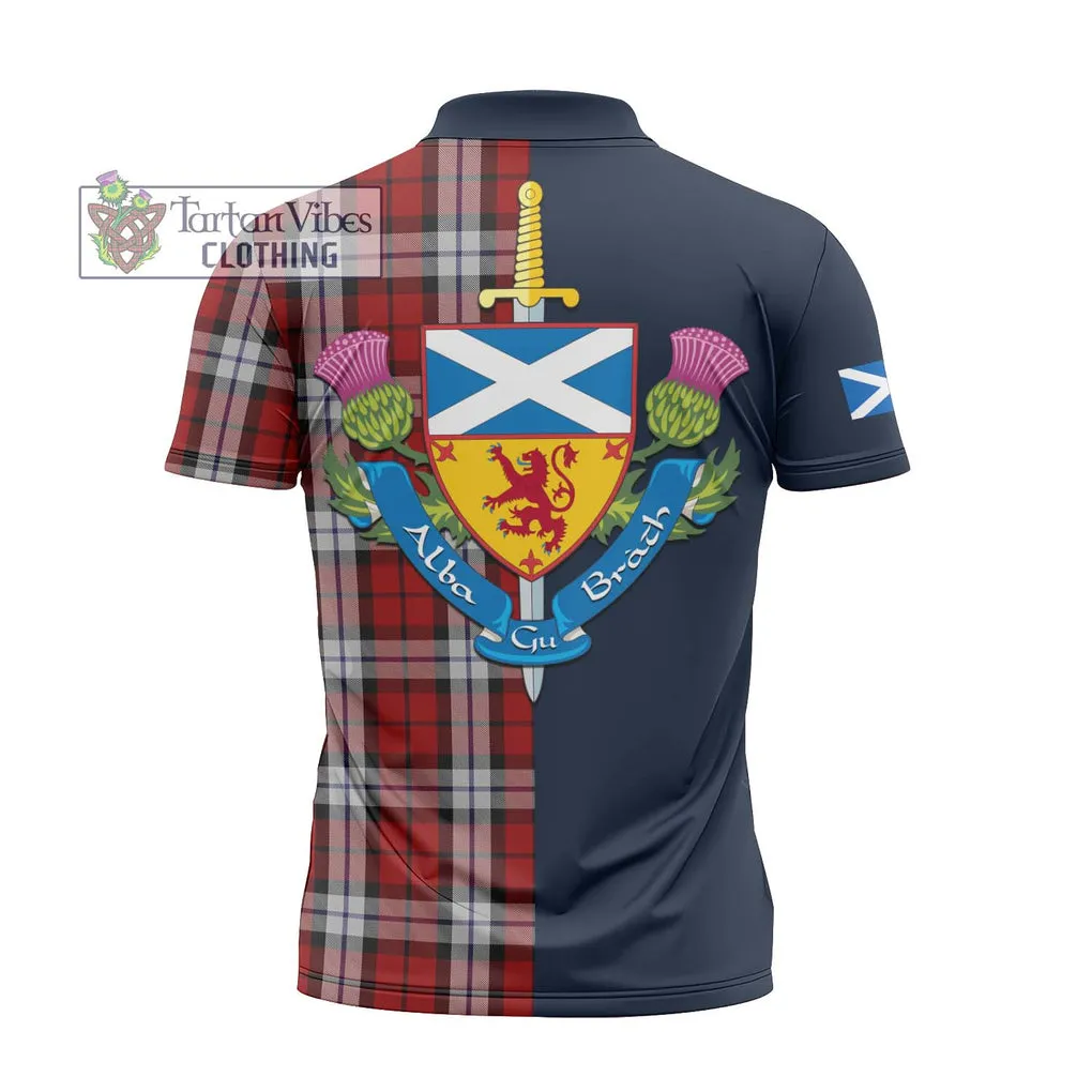 Brodie Dress Tartan Zipper Polo Shirt Alba with Scottish Lion Royal Arm Half Style