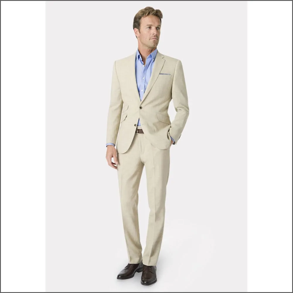 Brook Taverner Constable Tailored Fit Natural Linen Mix Jacket.--