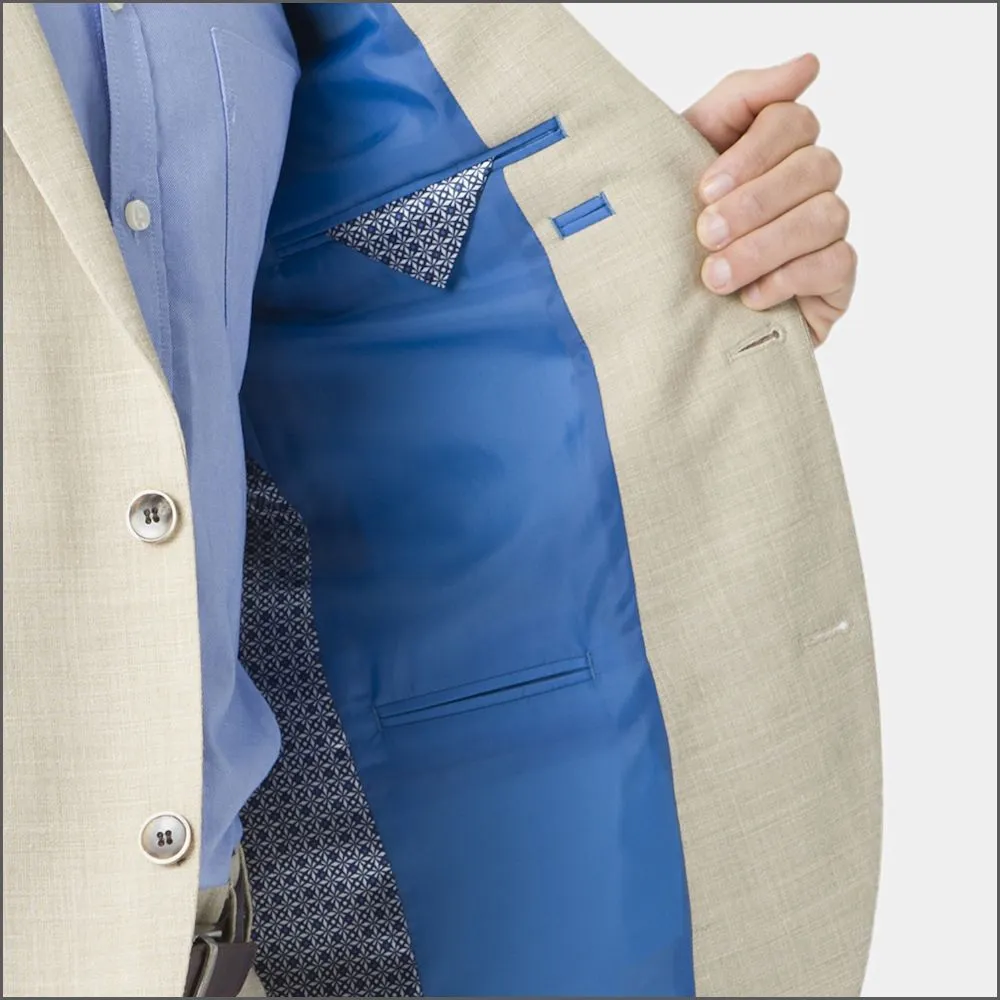 Brook Taverner Constable Tailored Fit Natural Linen Mix Jacket.--